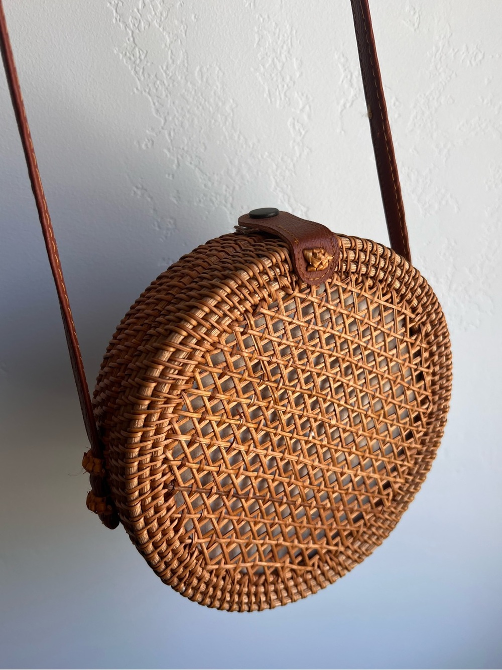 Woven Rattan Bali Crossbody Bag NWOT